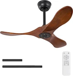 KBZZ 36 Inch Ceiling Fan no Light with Remote Control,Wood Ceiling Fans without Lights,6 Speeds,Reversible DC Motor,Indoor Outdoor Modern Ceiling Fan for Patio,Farmhouse,Living Room Fan with safety blade design