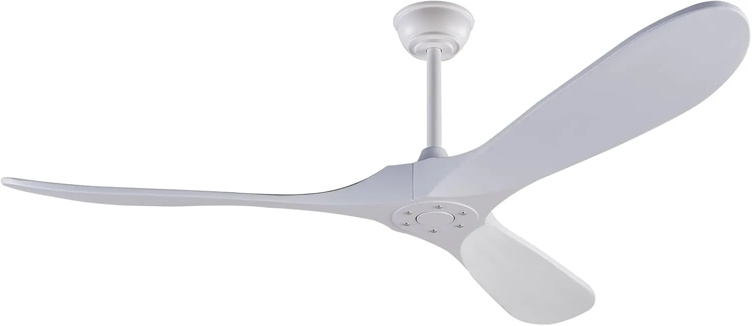 KBZZ 60 Inch Ceiling Fans no Light, Solid Wood Ceiling Fan with Remote Control, Modern Ceiling Fan without Light with 3 Blades, Indoor Outdoor Ceiling Fans for Patios Living Room Farmhouse Fan with safety blade design