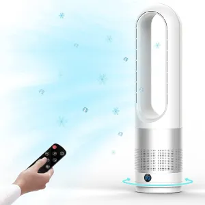 KIAMI Bladeless Cooling Fan, 22 inch Tower Fan, 80 Oscillating Pedestal Fan with Remote Control, 8 Speeds, 8H Timer, LED Display with Auto Off, Portable Quiet Cooling Fan for Bedroom, Home, Office Small bladeless fan for quiet cooling