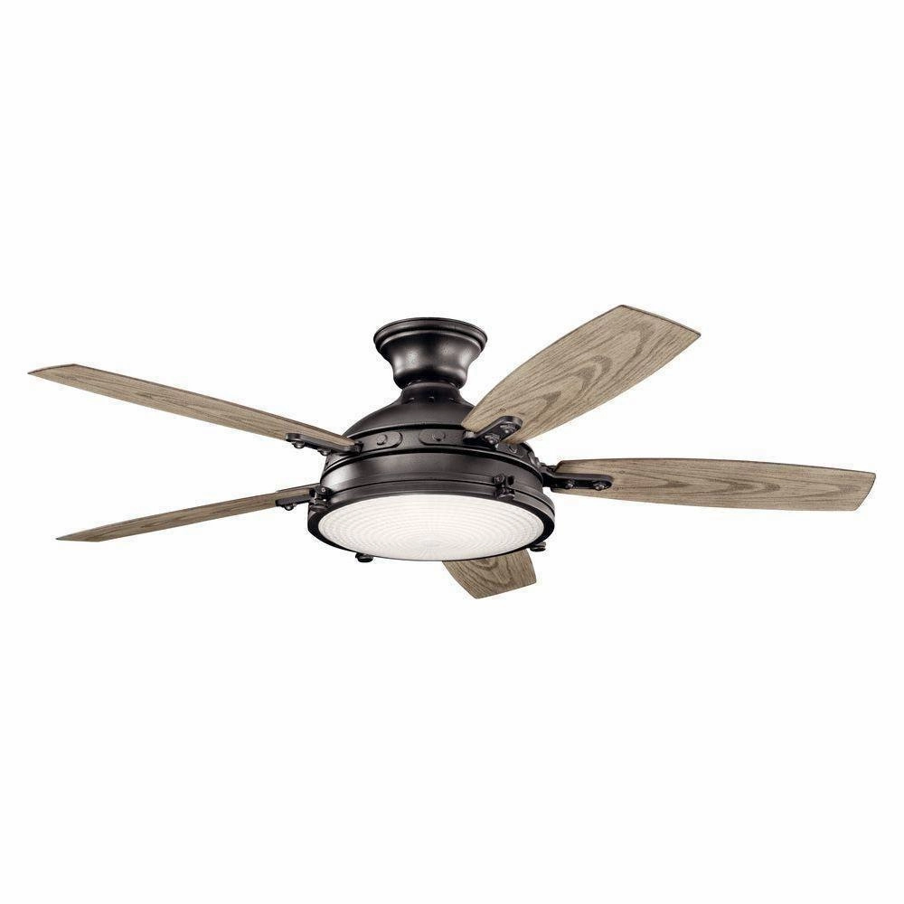Kichler 52 Inch Hatteras Bay Fan LED quiet ceiling fans with remote control