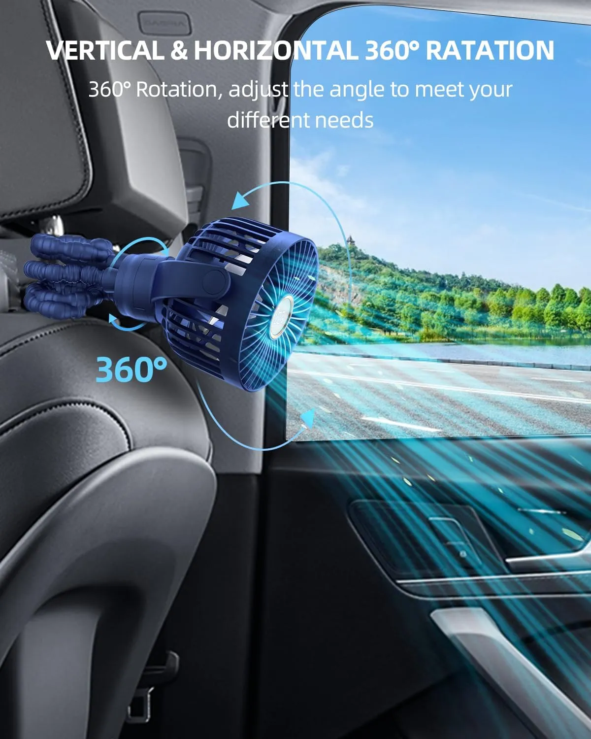 KIDEE Portable Baby Stroller Fan, Mini Baby Clip on Fans, LED Display, 360 Rotate Flexible Tripod, Rechargeable Small Personal Handheld Fans Cooling Desk Fan for Car Seat Crib Treadmill Travel