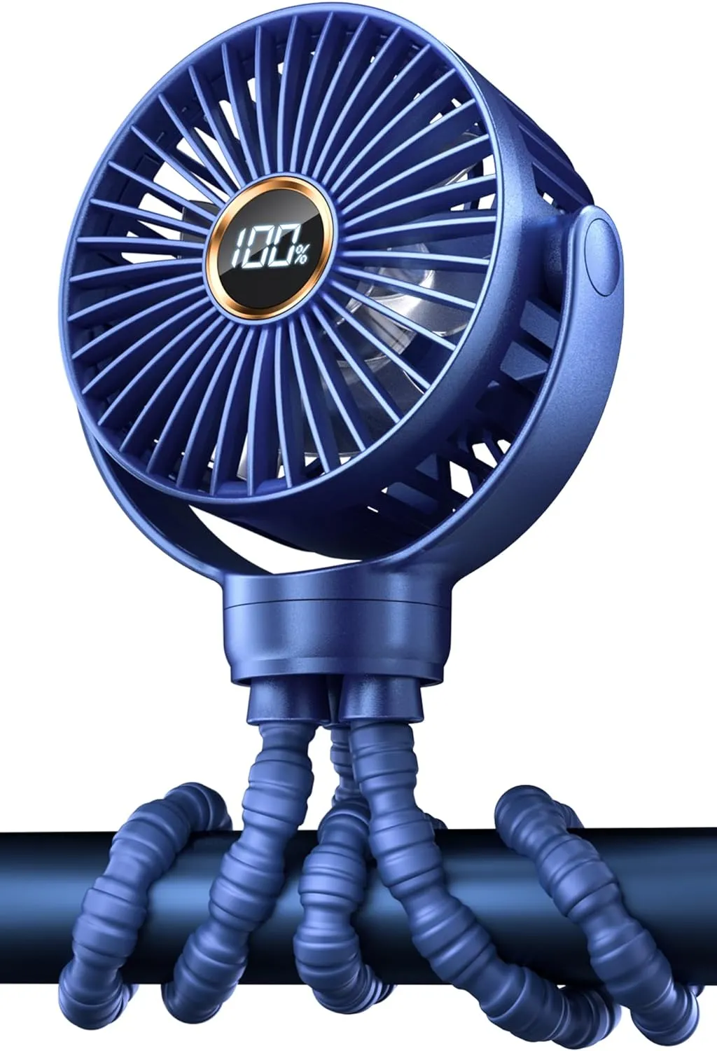 KIDEE Portable Baby Stroller Fan, Mini Baby Clip on Fans, LED Display, 360 Rotate Flexible Tripod, Rechargeable Small Personal Handheld Fans Cooling Desk Fan for Car Seat Crib Treadmill Travel 360-degree rotating fan for home use
