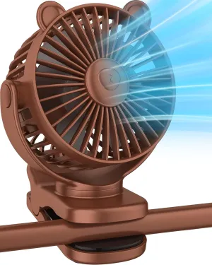 KIDEE Portable Clip on Fan, Mini Baby Stroller Fan Rechargeable with 360 Rotation, Small Desk Fans Battery Operated, Personal Cooling Fans for Bedroom Indoor Outdoor Travel 360-degree rotating fan for home use