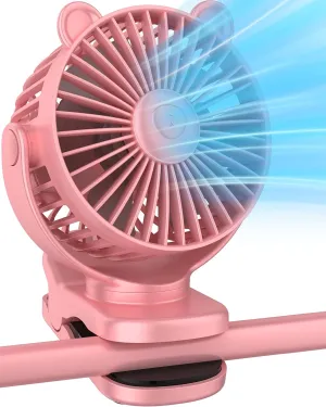 KIDEE Portable Clip on Fan, Mini Baby Stroller Fan Rechargeable with 360 Rotation, Small Desk Fans Battery Operated, Personal Cooling Fans for Bedroom Indoor Outdoor Travel 360-degree rotating fan for home use