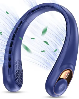 KIDEE Portable Neck Fan, Personal Bladeless Rechargeable, Upgraded 4000mAh Battery & 360 Surrounding Air Outlet, Increase Air Volume, Ultra Quiet, Long Use Time Wearable Fan for Home Travel Waist-mounted portable fan for outdoor use