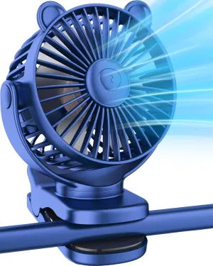 KIDEE Small Clip on Fan Battery Operated, Portable USB Desk Fan, 360 Rotation, 3 Speed, Mini Table Fan Rechargeable, Personal Cooling Baby Stroller Fan for Home Office Camping 360-degree rotating fan for home use