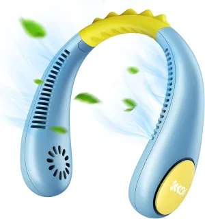 Kids Neck Fan, Portable Bladeless Fans for Kid 4-14Y Girls & Boys, 2600mAh USB Personal Mini Cooling Fan for Travel/Camping/Study, 4 Speeds, Lightweight, Compact, Perfect Summer Gifts for Kids Neck fan for hands-free comfort