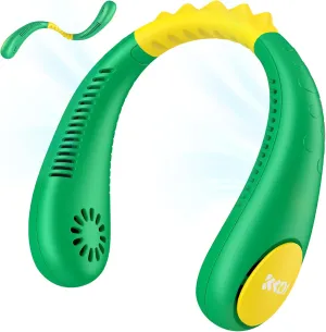 Kids Neck Fan, Portable Bladeless Neck Fan for Kids, 2600mAh Rechargeable Cooling Fan for 4-14Y Girls Boys, 4 Speeds & Lightweight Wearable Quiet Fan for Study/Camping/Travel Neck fan for hands-free comfort