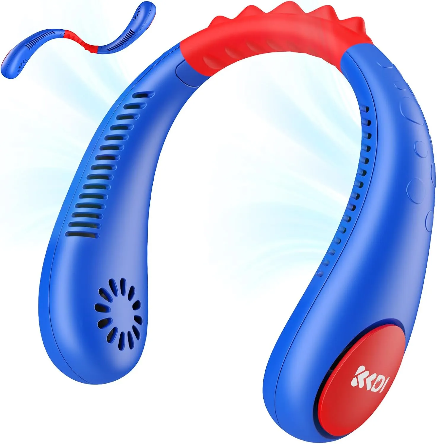 Kids Neck Fan, Portable Bladeless Neck Fan for Kids, 2600mAh Rechargeable Cooling Fan for 4-14Y Girls Boys, 4 Speeds & Lightweight Wearable Quiet Fan for Study/Camping/Travel Neck fan for hands-free comfort