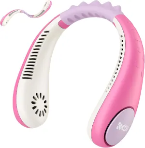 Kids Neck Fan, Portable Bladeless Neck Fan for Kids, 2600mAh Rechargeable Cooling Fan for 4-14Y Girls Boys, 4 Speeds & Lightweight Wearable Quiet Fan for Study/Camping/Travel Neck fan for hands-free comfort