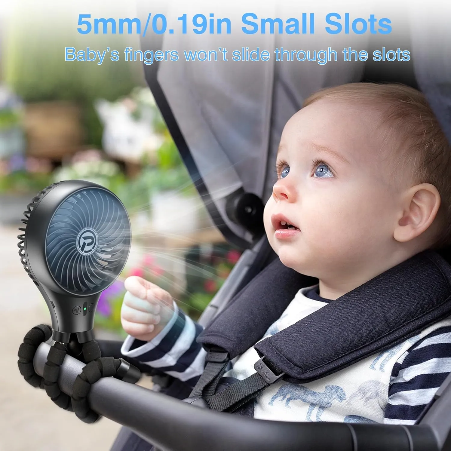 KITWLEMEN Baby Stroller Fan, Oscillating Clip on with Tripod, 11Hour Battery Operated Portable Fan for Crib, Treadmill, Car Seat, Travel