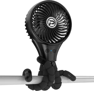 KITWLEMEN Baby Stroller Fan, Oscillating Clip on with Tripod, 11Hour Battery Operated Portable Fan for Crib, Treadmill, Car Seat, Travel Octopus-shaped decorative fan