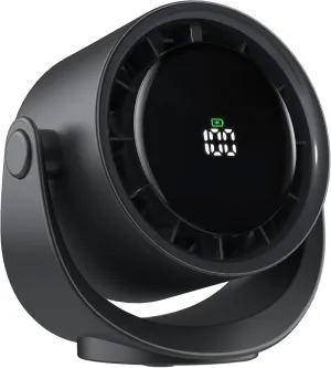 KITWLEMEN Portable Desk Fan - 5 Speed Rechargeable Battery Operated Fan, 4000mAh 17H Cooling, Powerful Small Turbo Fan for Bedroom Office Dorm Travel Camping, Black USB desktop fan for workspace