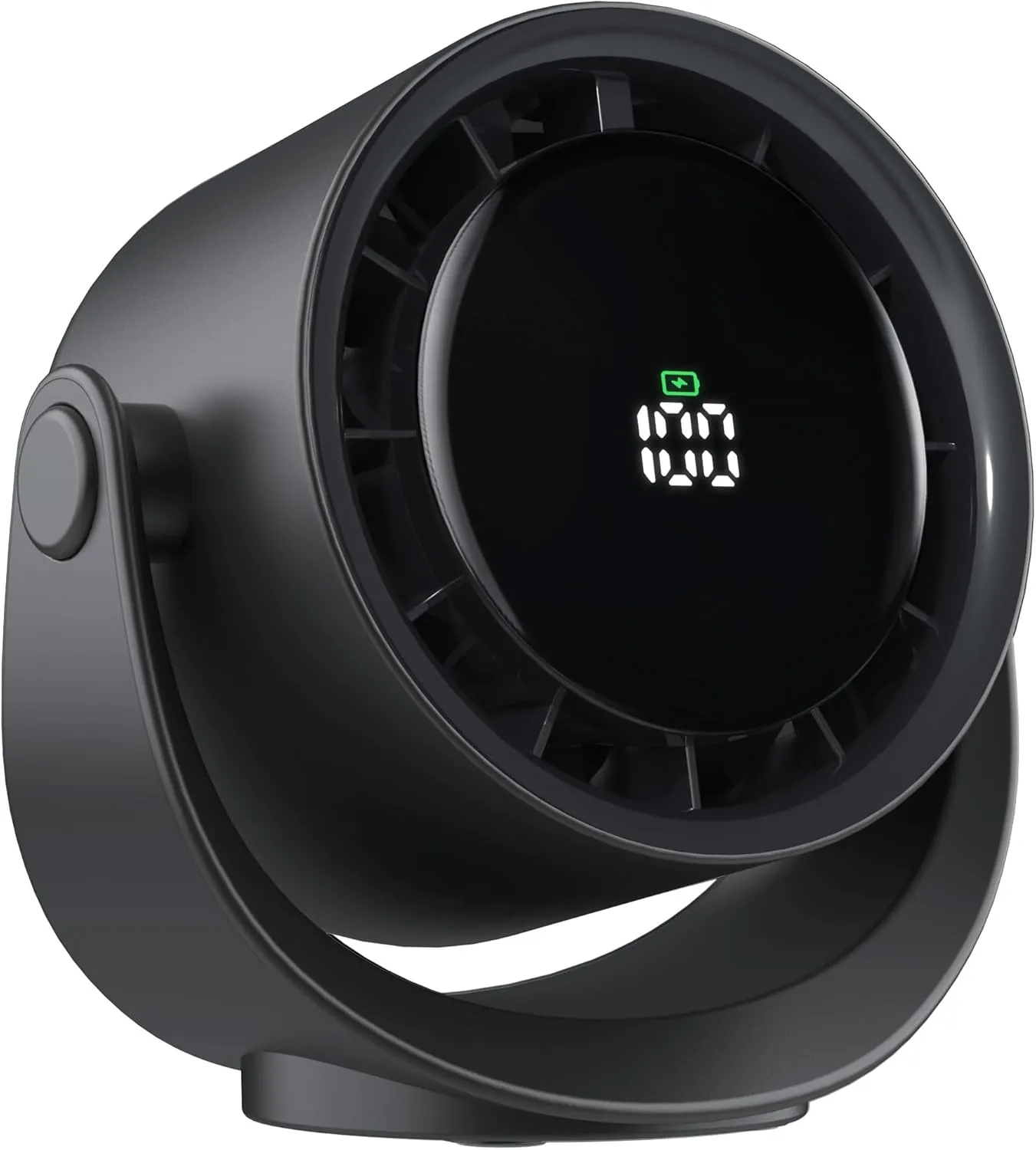KITWLEMEN Portable Desk Fan - 5 Speed Rechargeable Battery Operated Fan, 4000mAh 17H Cooling, Powerful Small Turbo Fan for Bedroom Office Dorm Travel Camping, Black USB desktop fan for workspace
