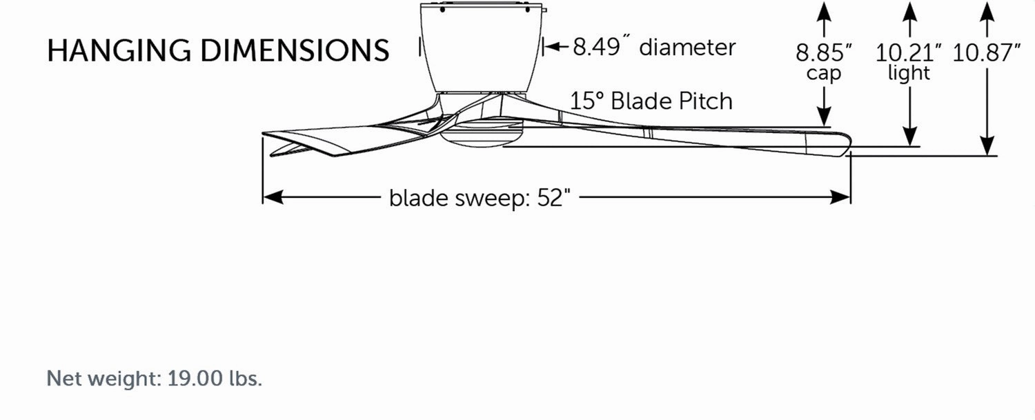 Klinch 52 52"Ceiling Fan Matte White