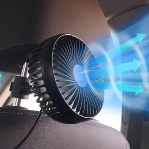 KMMOTORS Cooling Fan for vehicle, Baby, Pet, Car Seat, Rear Seat, Headrest Window fan, USB Plug for Car, automotive fan Rear-mounted fan for childrens safety