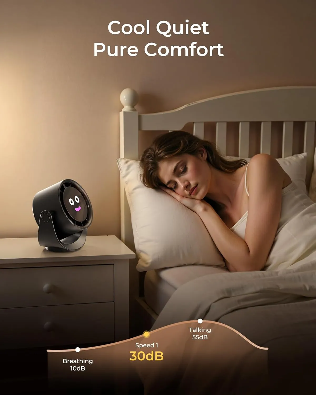 Koonie Desk Fan, LED Display Mini Table Fan, Rechargeable Personal Fan with 4000mAh Battery, Max. 17H Use, 5 Speeds, 360Tilt, USB-C Charging, Quiet Small Portable Fan for Home, Office, Camp, Travel