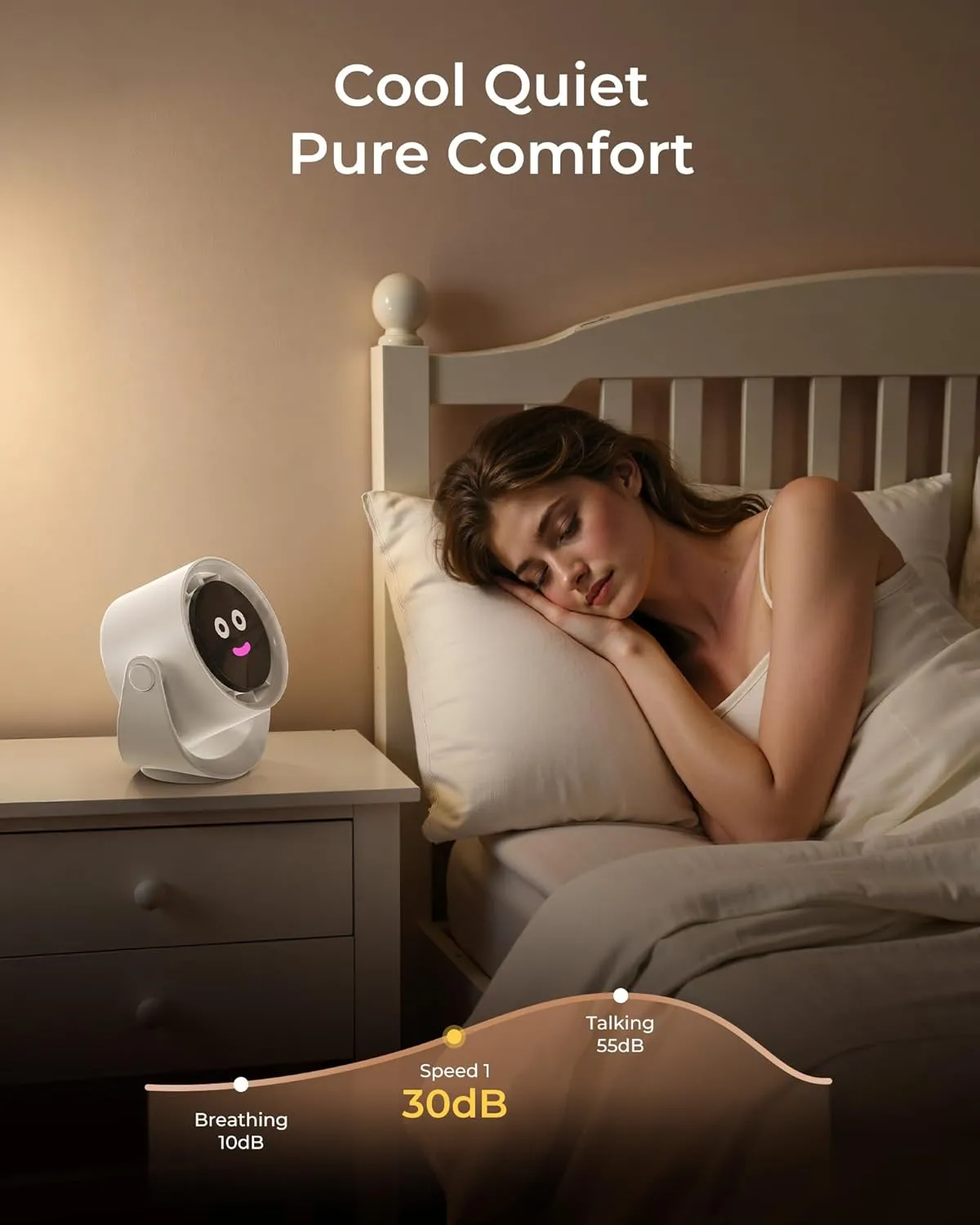 Koonie Desk Fan, LED Display Mini Table Fan, Rechargeable Personal Fan with 4000mAh Battery, Max. 17H Use, 5 Speeds, 360Tilt, USB-C Charging, Quiet Small Portable Fan for Home, Office, Camp, Travel