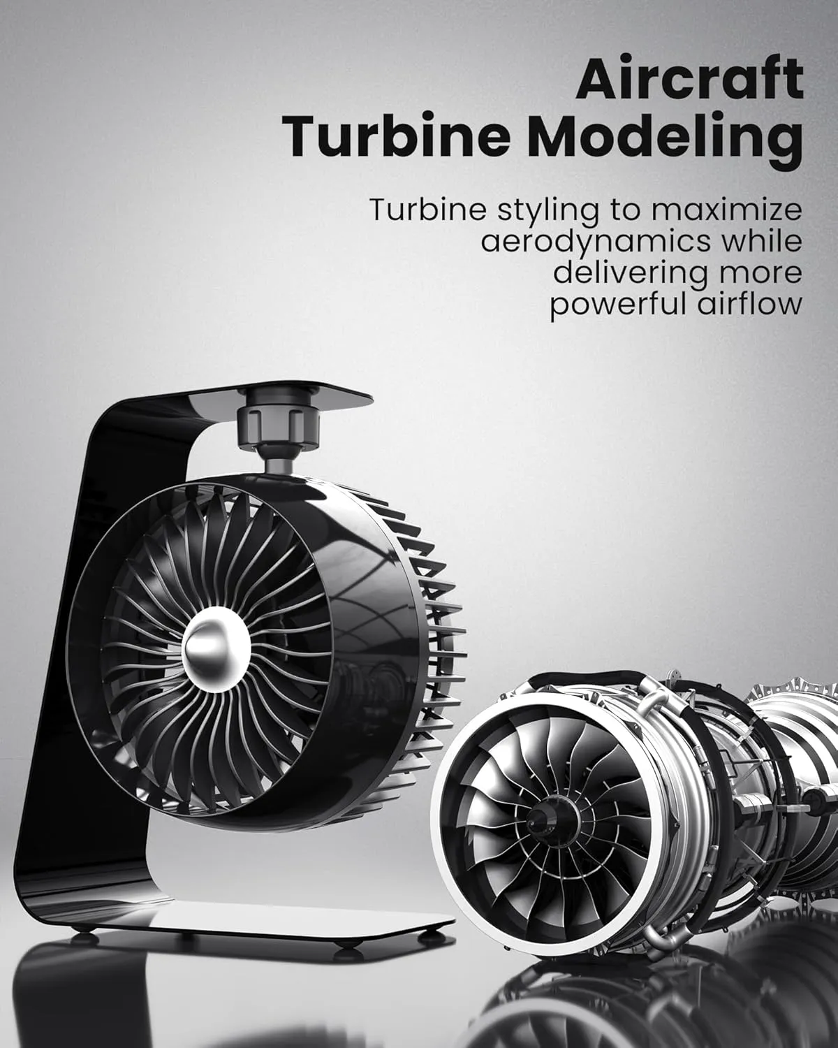 Koonie Metal USB Desk Fan, 4 Inch Small Portable Turbo Air Circulator, 6ft Strong Airflow, 3 Speeds, 360 Adjustable Tilt, 35dB Low Noise for Table Office Bedroom