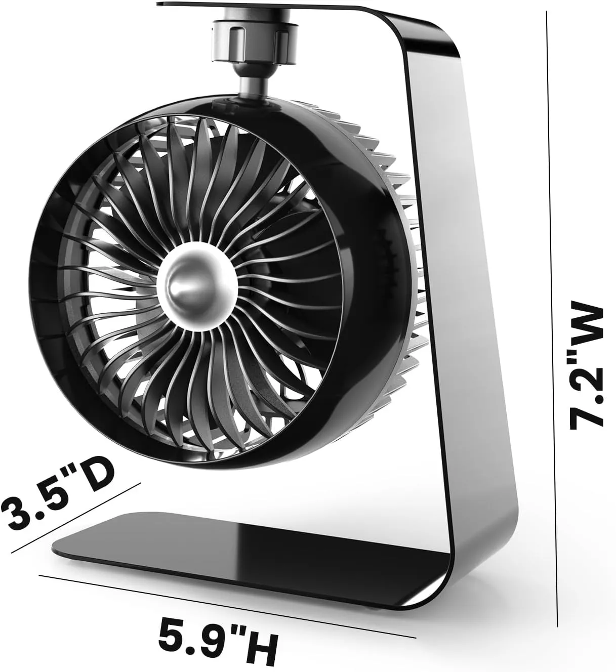 Koonie Metal USB Desk Fan, 4 Inch Small Portable Turbo Air Circulator, 6ft Strong Airflow, 3 Speeds, 360 Adjustable Tilt, 35dB Low Noise for Table Office Bedroom
