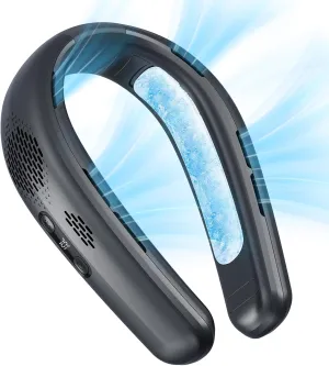 Koonie Neck Air Conditioner, Portable Cooling Neck Fan Blow Cold Air, 4000mAh Rechargeable Around Neck Breeze Fan 3 Speed, 3 Refrigeration Mode, 8H work time, Adjustable Width, Digital Display Neck fan for hands-free comfort
