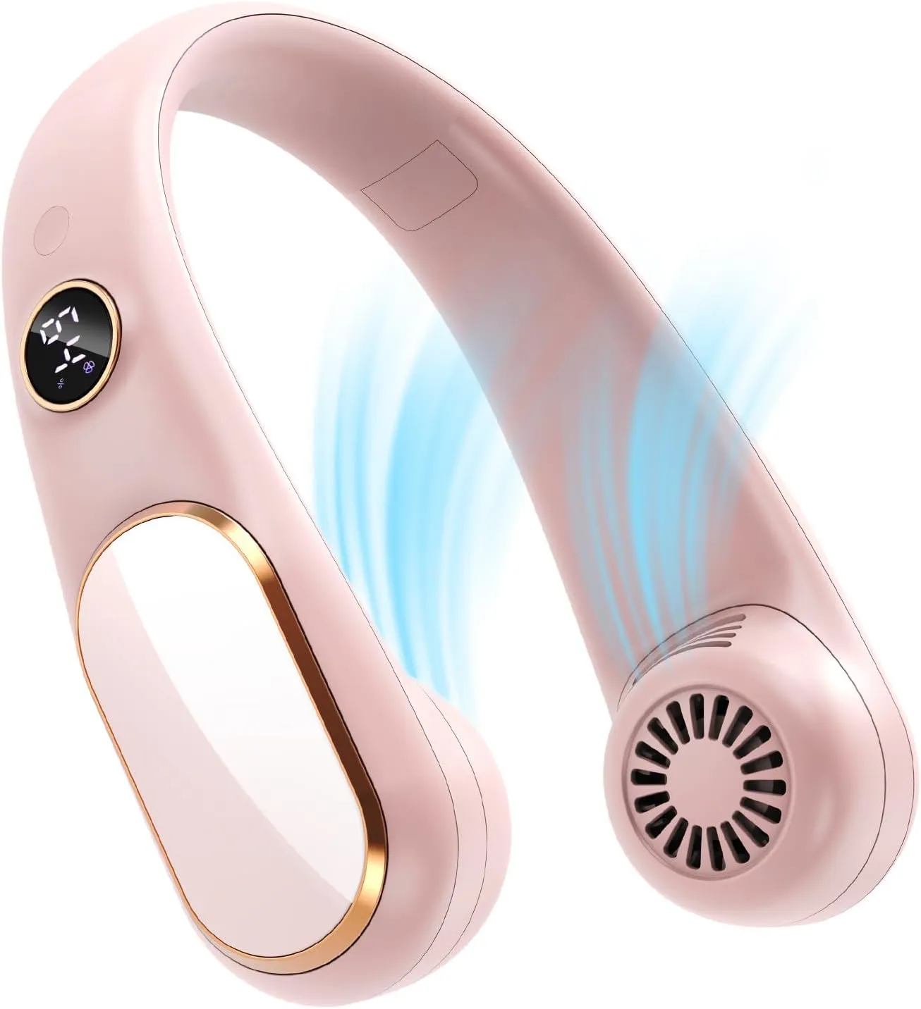 Koonie Neck Fan Rechargeable 5 Speeds, Portable Personal Fan, Hands Free Bladeless Fan, Battery Operated Wearable Fan Adjustable, Screen Design, 4-12 Hours, Cooling Fan For Travel, Outdoor, Indoor Neck fan for hands-free comfort