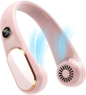 Koonie Neck Fan Rechargeable 5 Speeds, Portable Personal Fan, Hands Free Bladeless Fan, Battery Operated Wearable Fan Adjustable, Screen Design, 4-12 Hours, Cooling Fan For Travel, Outdoor, Indoor Neck fan for hands-free comfort
