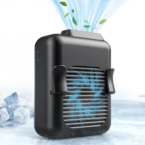 Koonie Portable Mini Waist Belt Fan Rechargeable, 23h Use Time, 5100RPM Strong Airflow with 3 Speed Levels, Hands-free Necklace Fan for Blue Collar, Weeding, Personal Under Shirt Cooling for Outdoor Waist-mounted portable fan for outdoor use