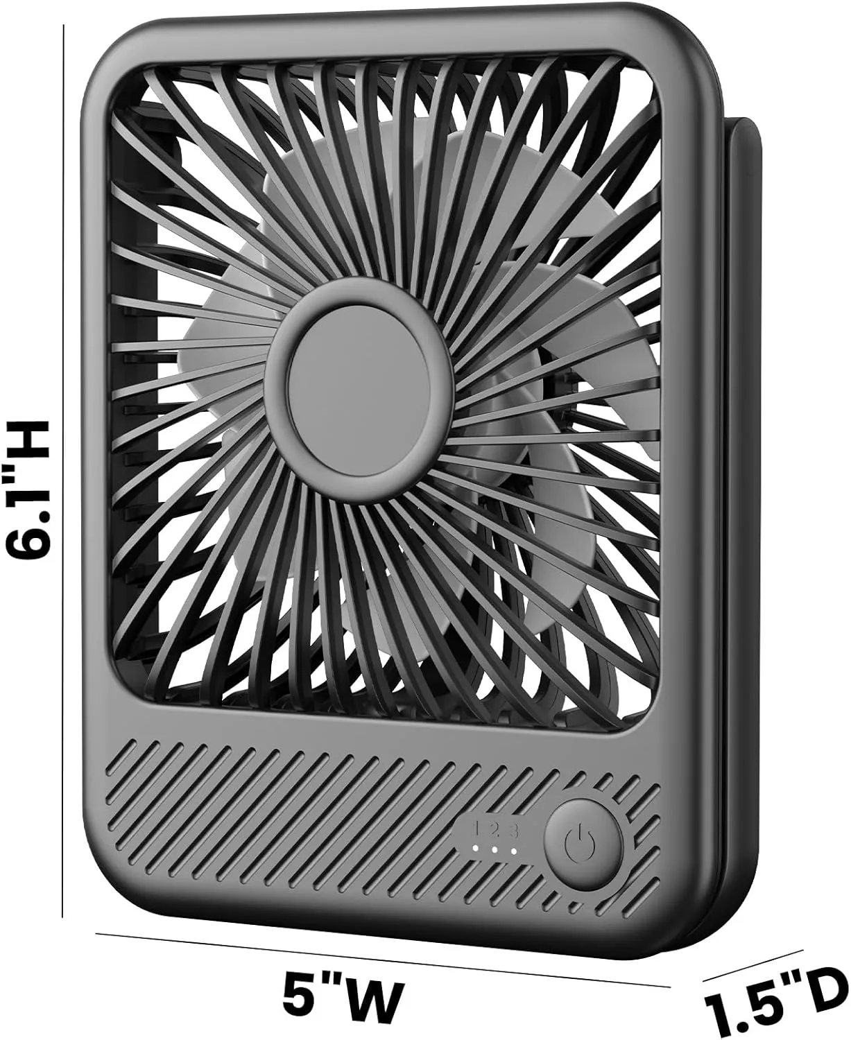 Koonie USB Desk Fan, Strong Wind Ultra Quiet Small Personal Fan with 180 Tilt Folding and 3 Speeds Adjustable, USB-C Corded Powered Mini USB Fan for Office Desktop Bedroom, NO BATTERY