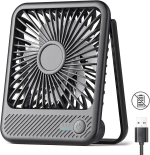 Koonie USB Desk Fan, Strong Wind Ultra Quiet Small Personal Fan with 180 Tilt Folding and 3 Speeds Adjustable, USB-C Corded Powered Mini USB Fan for Office Desktop Bedroom, NO BATTERY USB desktop fan for workspace