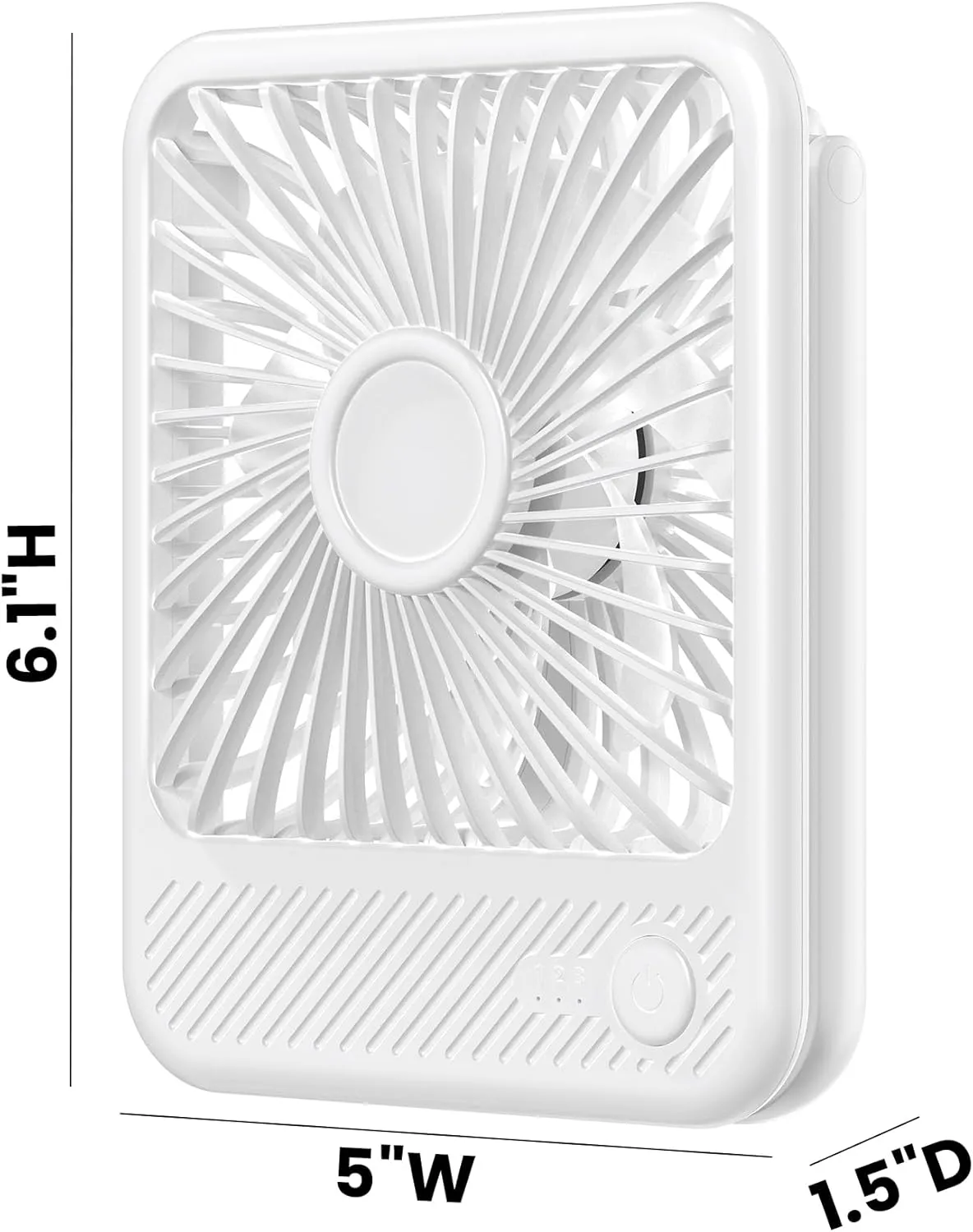 Koonie USB Desk Fan, Strong Wind Ultra Quiet Small Personal Fan with 180 Tilt Folding and 3 Speeds Adjustable, USB-C Corded Powered Mini USB Fan for Office Desktop Bedroom White, NO BATTERY