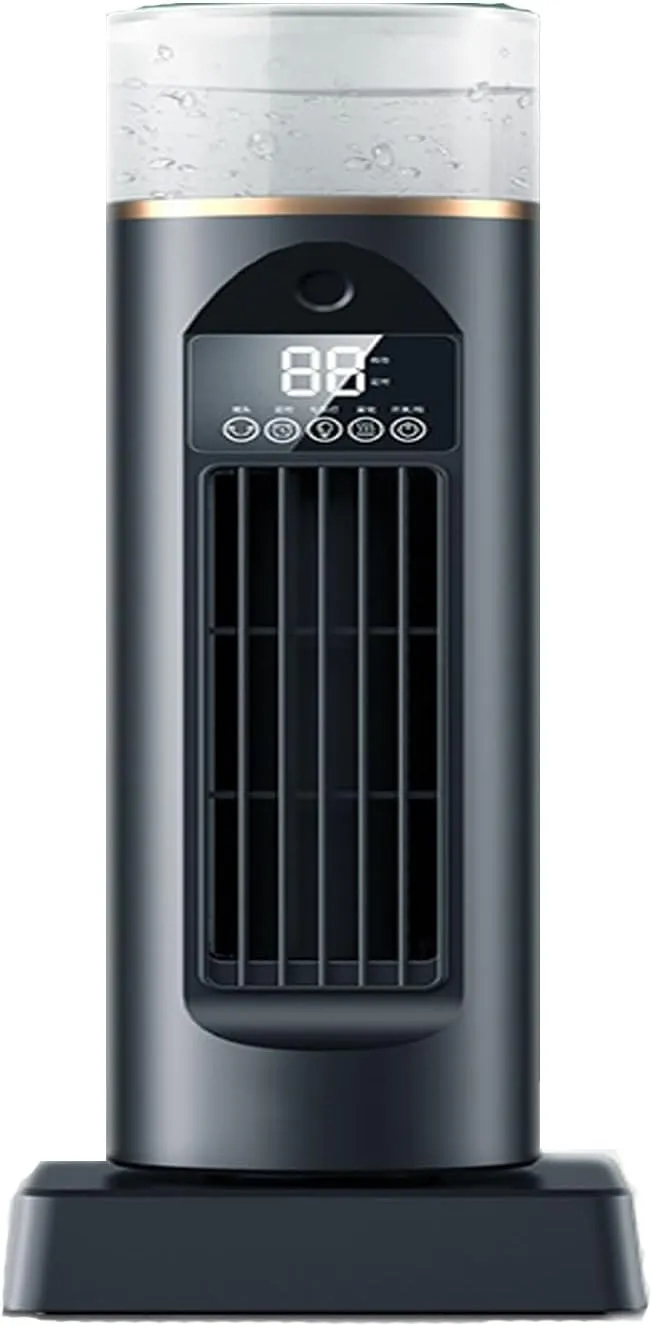 KtEli Oscillating Tower Fan, Desk Table Fan with 6 Speeds, Bladeless Tower Fan Quiet Cooling, 120 Oscillation, Humidification, Personal Small Bladeless for Bedroom Home Office Desktop(Black) Desktop fan with humidification feature