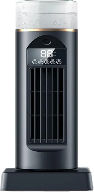 KtEli Oscillating Tower Fan, Desk Table Fan with 6 Speeds, Bladeless Tower Fan Quiet Cooling, 120 Oscillation, Humidification, Personal Small Bladeless for Bedroom Home Office Desktop(Black) Desktop fan with humidification feature