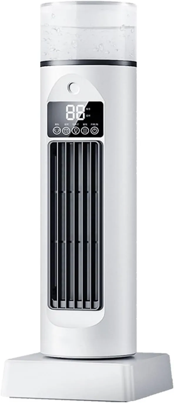 KtEli Oscillating Tower Fan, Desk Table Fan with 6 Speeds, Bladeless Tower Fan Quiet Cooling, 120 Oscillation, Humidification, Personal Small Bladeless for Bedroom Home Office Desktop(White) Desktop fan with humidification feature