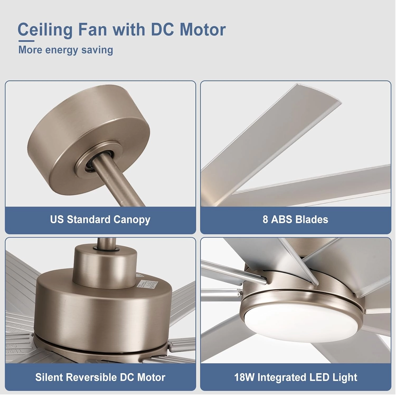 Large Ceiling Fan for Indoor: 72" Ceiling Fan with Remote 8 Blades DC Motor 1/2/4/8H Timer - Farmhouse Ceiling Fans with Light for Big Bedroom Living Room Outdoor Patio
