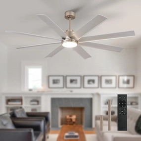 Large Ceiling Fan for Indoor: 72" Ceiling Fan with Remote 8 Blades DC Motor 1/2/4/8H Timer - Farmhouse Ceiling Fans with Light for Big Bedroom Living Room Outdoor Patio App-controlled remote fan for convenience