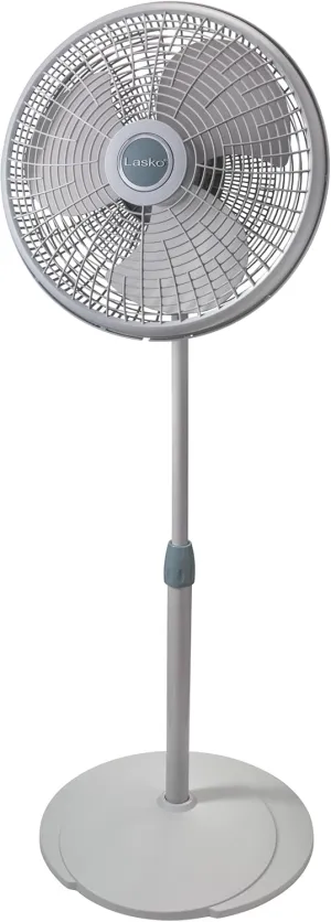 Lasko Oscillating Pedestal Stand Fan, 3-Speeds, Adjustable Height, Tilt Back Fan Head for Indoor, Bedroom, Living Room, Home Office, Dorm Use, 16 Inch, Gray, 2526 Rear-mounted fan for childrens safety
