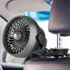 LEMOISTAR Car Fan, Battery Operated USB Car Fan with Clip, 4 Speeds, 360 Degree Rotatable, 5V Cooling Air Small Personal Cooler for Car, Rear Back Seat Passenger Kids etc Rear-mounted fan for childrens safety