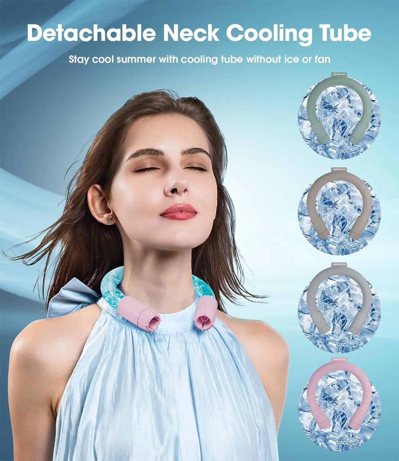 LEMOISTAR Portable Neck Fan, Hands Free Bladeless Fan, 360 Cooling Personal Fan, Battery USB Rechargeable 3 Speed Adjustable Wearable Fan for Outdoor Indoor Office Travel Sports Women(Pink)