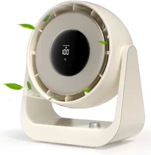 let'me Desk Fan, Table Fan Rechargeable, 4000mAh, 180 Adjustable Tilt, 100 Speed Wind, Display Electricity in Real Time, USB Rechargeable Fan, Quiet Desktop Fan for Home, Office, Kitchen Desktop fan with humidification feature