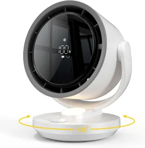 let'me Table Fan, 100-Speed Desk Fan with Digital Display, Rechargeable Battery Fan with Warm Night Light, Oscillating Fan and 12H Timer, Small Quiet Desk Fan for Bedroom, Office Small bladeless fan for quiet cooling