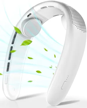 LINFOX Neck Fan,Portable Ultrathin Bladeless Neck Fan,4000mAh Rechargeable Battery Powered,3 Speeds Adjustable,Relaxed Without Feeling,Travel Essentials for Women and Man,Top Holiday Gifts(White) Neck fan for hands-free comfort