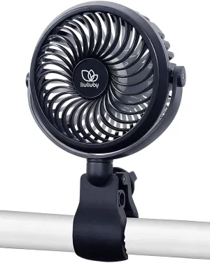 liuliuby Baby Stroller Fan with Clip | Clip On Fan for Baby Car Seat | Portable & Rechargeable with Durable Clamp | Stroller Accessories | Small Cooling USB Chargeable Battery (Jet Black) Octopus-shaped decorative fan