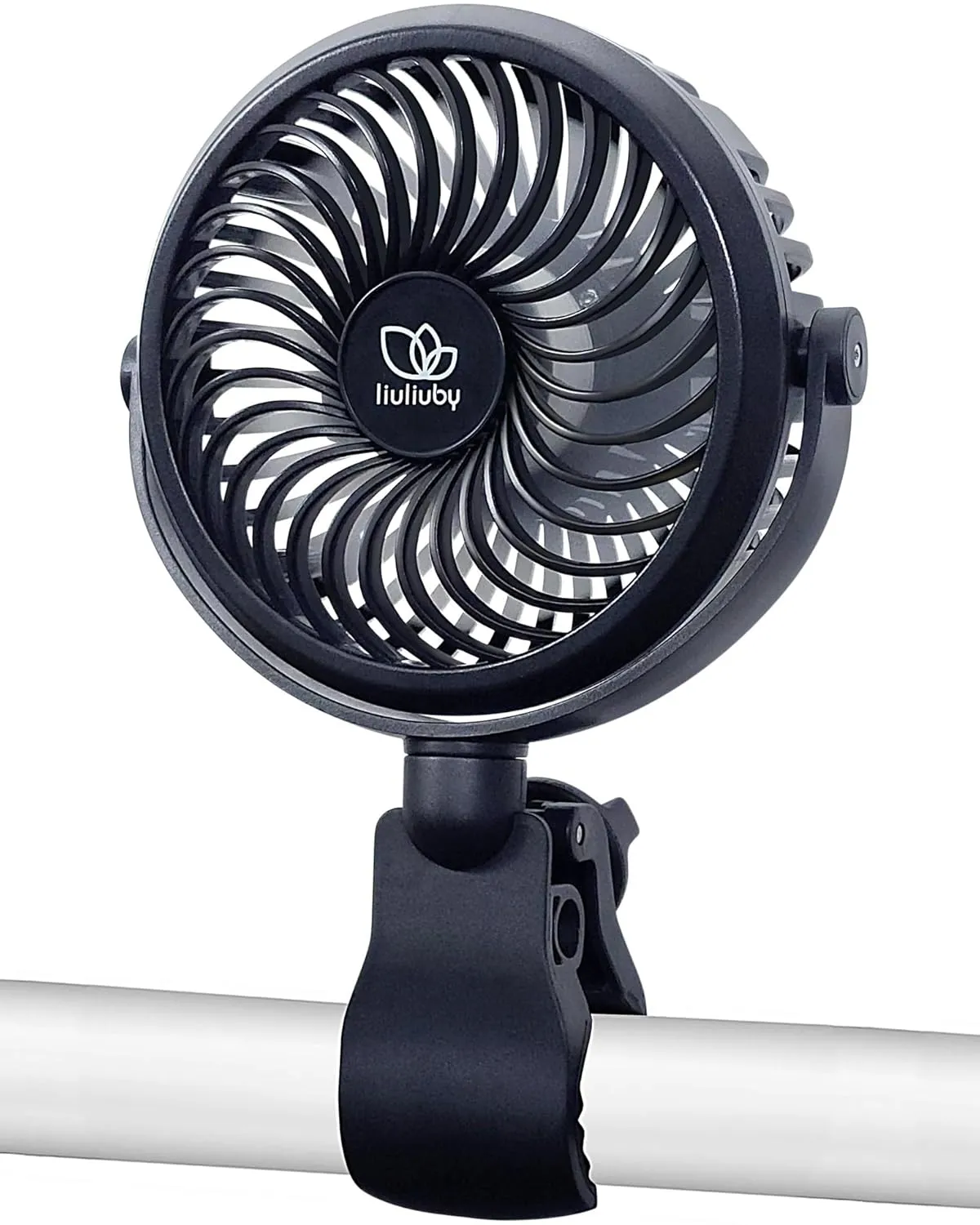 liuliuby Baby Stroller Fan with Clip | Clip On Fan for Baby Car Seat | Portable & Rechargeable with Durable Clamp | Stroller Accessories | Small Cooling USB Chargeable Battery (Jet Black) Octopus-shaped decorative fan
