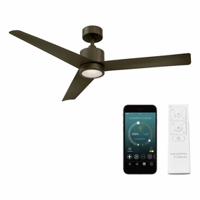 Lotus Indoor/Outdoor 3-Blade 54" Smart Ceiling Fan with LED Light Kit and Remote Control smart ceiling fans with voice control