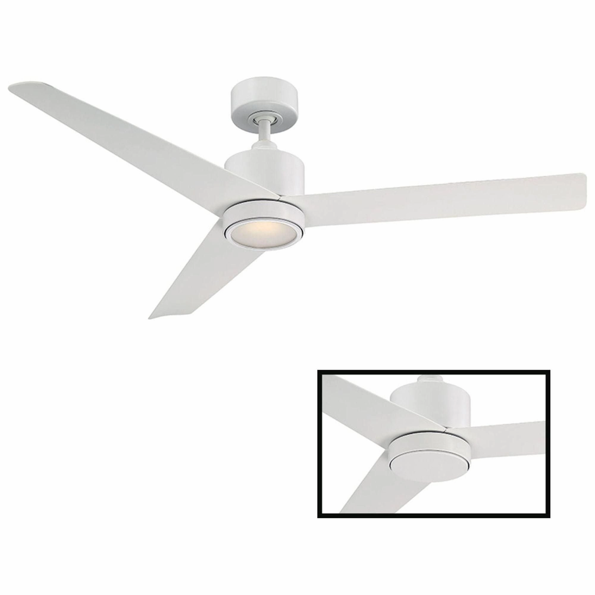 Lotus Indoor/Outdoor 3-Blade 54" Smart Ceiling Fan with LED Light Kit and Remote Control