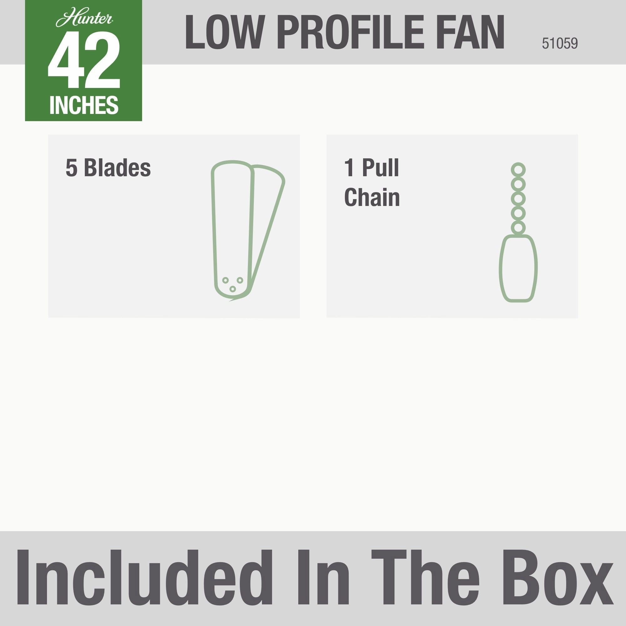 Low Profile 42"Ceiling Fan White