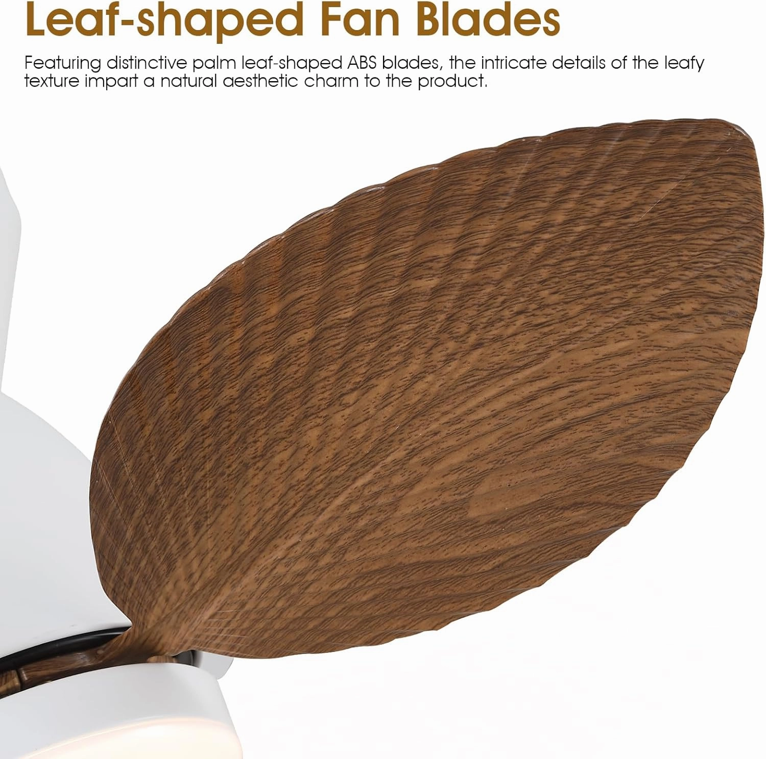 Low Profile Ceiling Fans with Lights and Remote/APP Control, 30 Inch Small Tropical Ceiling Fan with Light Flush Mount, Outdoor Palm Leaf Ceiling Fans for Patios Porch, Quiet, Wood Grain