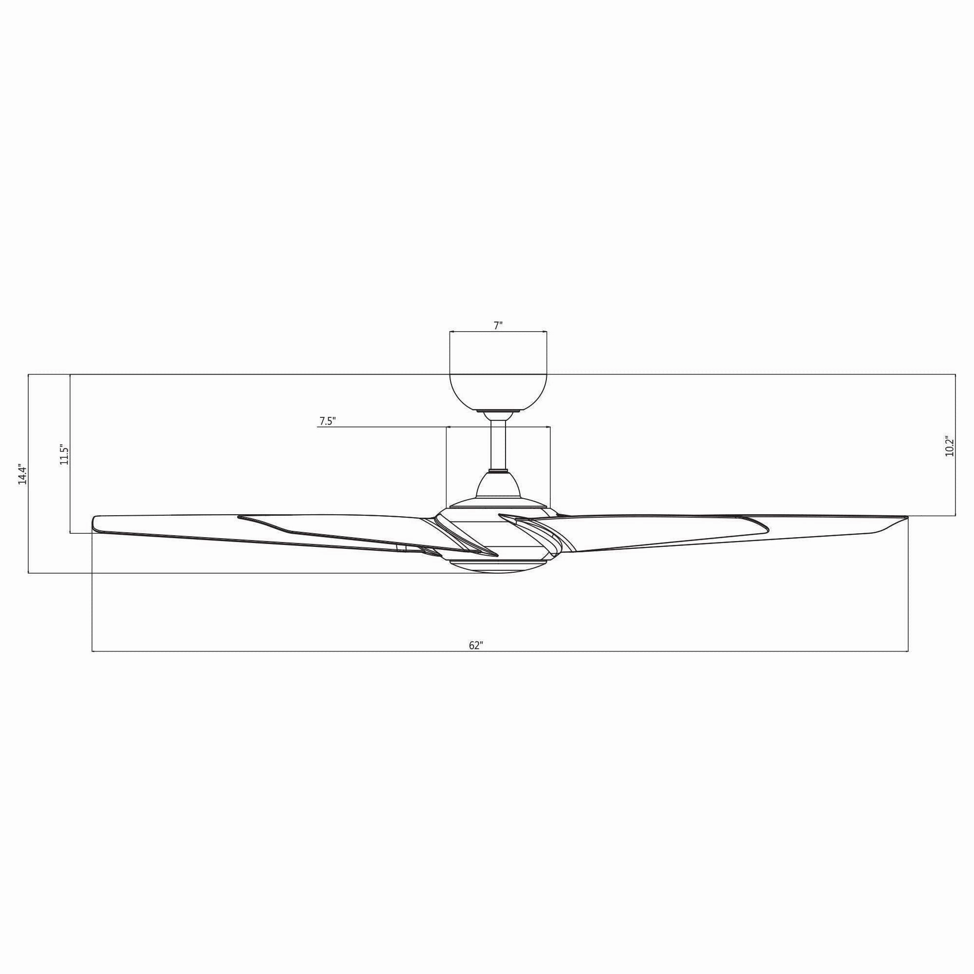 Lucid Indoor/Outdoor 5-Blade 62" Smart Ceiling Fan with LED Light Kit and Remote Control
