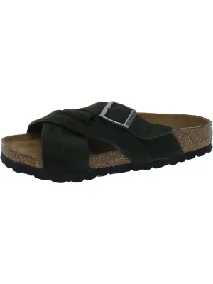 Lugano Womens Suede Criss-Cross Slide Sandals